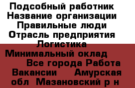 Подсобный работник › Название организации ­ Правильные люди › Отрасль предприятия ­ Логистика › Минимальный оклад ­ 30 000 - Все города Работа » Вакансии   . Амурская обл.,Мазановский р-н